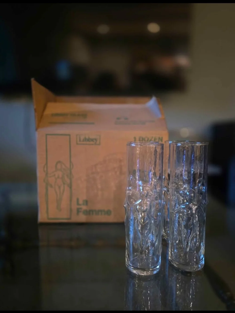 Libbey Clear La Femme Embossed Highball Glasses - Clear
